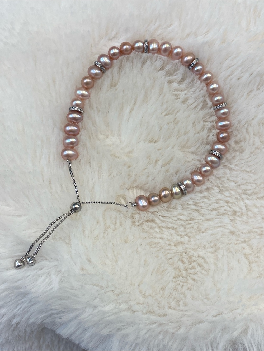 Pink Pearl Bolo Bracelet